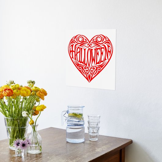Halloween Heart, Rode Hart, Vakantie Folie Afdrukken (Laag (Keuken))