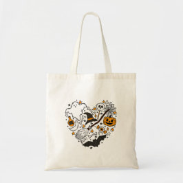 Halloween Heart | Schattigee geesten, pompoenen en Tote Bag