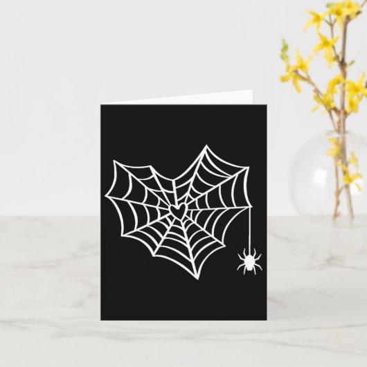 Halloween Heart Spider Web Spooky Kostuum Kaart (Gele Bloem)