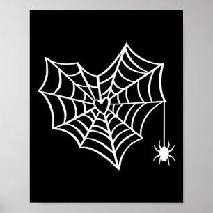 Halloween Heart Spider Web Spooky Kostuum Poster