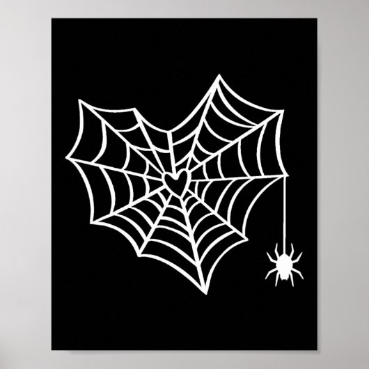 Halloween Heart Spider Web Spooky Kostuum Poster (Voorkant)