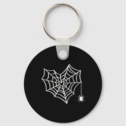 Halloween Heart Spider Web Spooky Kostuum Sleutelhanger (Voorkant)
