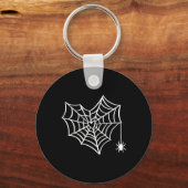 Halloween Heart Spider Web Spooky Kostuum Sleutelhanger (Voorkant)