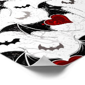 Halloween heart with black bat wings poster (Hoek)