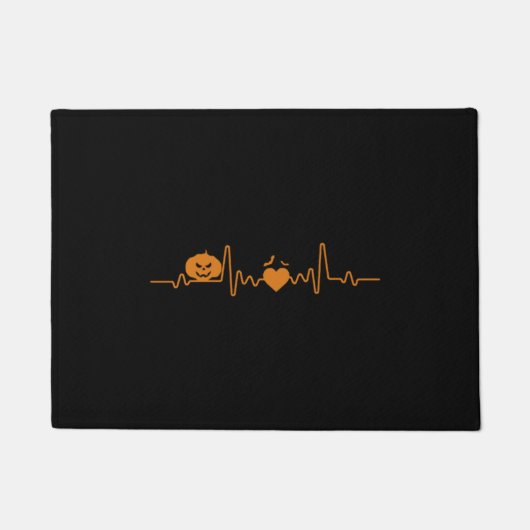 Halloween Heartbeat Gift voor Halloween Deurmat (Voorkant)