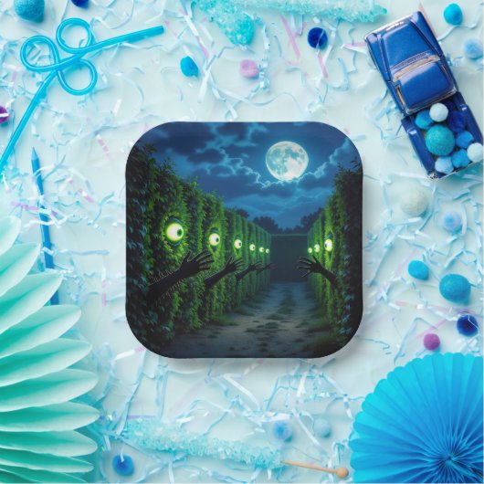 Halloween Hedge Horror Papieren Bordje (Feest)