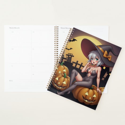 Halloween Heet Anime Heks op Jack-O-Lantern Planner (Display)