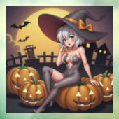 Halloween Heet Anime Heks op Jack-O-Lantern Raamsticker (Vel 3)