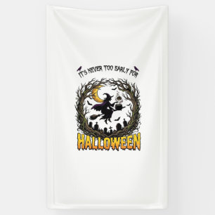 Halloween Hek Ketel Maan Begraafplaats Kromme Boom Spandoek
