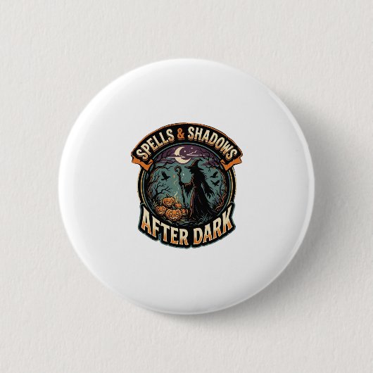 Halloween Hek Pompoen Nacht Ronde Button 5,7 Cm (Voorkant)