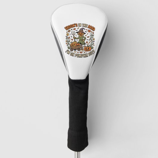 Halloween Hek Pompoen Patch Humor Golfheadcover (Voorkant)