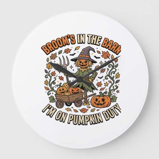 Halloween Hek Pompoen Patch Humor Grote Klok (Voorkant)