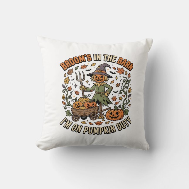 Halloween Hek Pompoen Patch Humor Kussen (Voorkant)