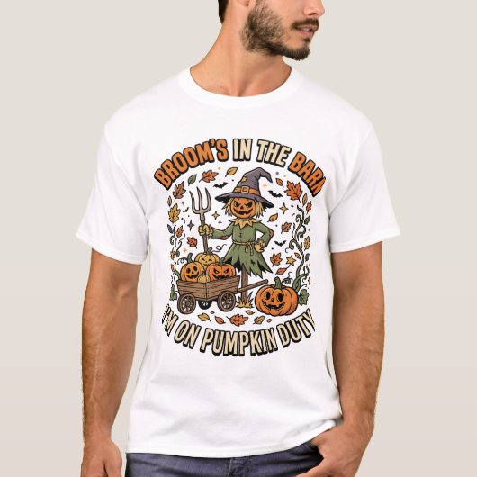 Halloween Hek Pompoen Patch Humor T-shirt (Voorkant)