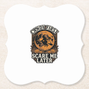 Halloween Hekenshirt Snoep Griezelen Vintage Gravu Kartonnen Onderzetters