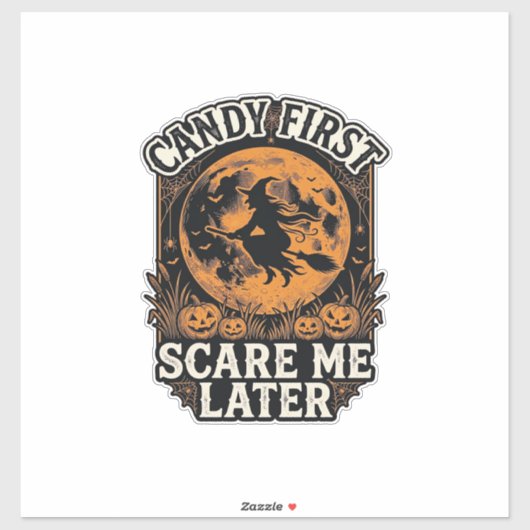 Halloween Hekenshirt Snoep Schrik Barderen Gravure Sticker (Vel)
