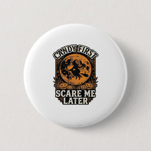 Halloween Hekenshirt Snoep Verschrikkelijk Vintage Ronde Button 5,7 Cm