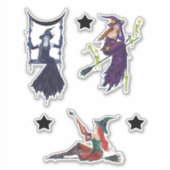 Halloween hekkunst met sterren van Renee Lavoie Te Sticker (Voorkant)