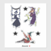 Halloween hekkunst met sterren van Renee Lavoie Te Sticker (Vel)