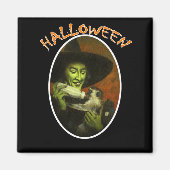 Halloween heks and Flying Monkey Magneet (Voorkant)