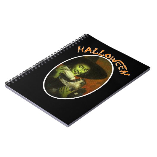 Halloween heks and Flying Monkey Notitieboek (Linkerzijde)