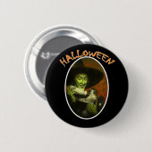 Halloween heks and Flying Monkey Ronde Button 5,7 Cm (Voorkant /achterkant)