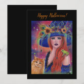 Halloween heks and frog van Renee Lavoie Save The Date (Voorkant / Achterkant)