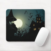 Halloween: heks and hounted house muismat (Met muis)