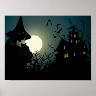 Halloween: heks and hounted house poster