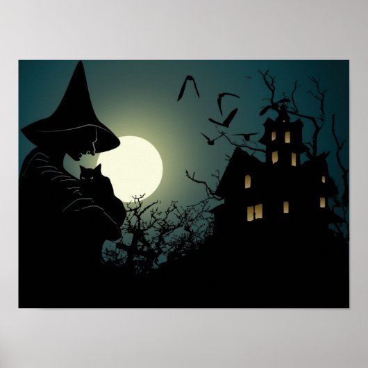 Halloween: heks and hounted house poster (Voorkant)