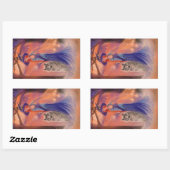 Halloween heks and wolf van Renee Lavoie Rechthoekige Sticker (Vel)