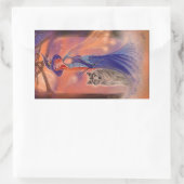 Halloween heks and wolf van Renee Lavoie Rechthoekige Sticker (Tas)