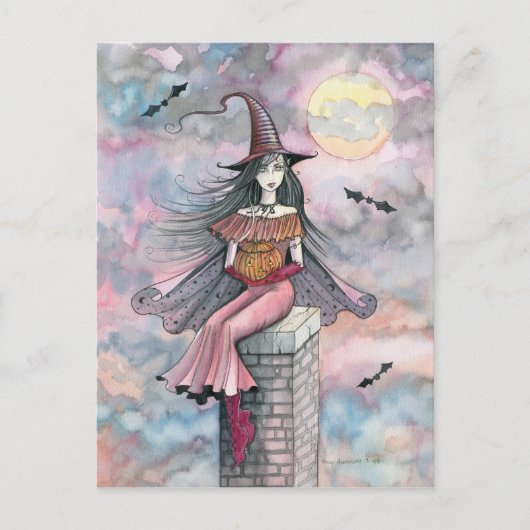Halloween Heks Ansichtkaart Briefkaart (Voorkant)
