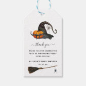 Halloween-heks | Baby shower Dank u Cadeaulabel (Voorkant)