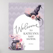 Halloween Heks Baby shower Welkomstbord Poster (Voorkant)