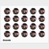 Halloween Heks Benen Zwart Kat Hocus Pocus! Ronde Sticker (Vel)