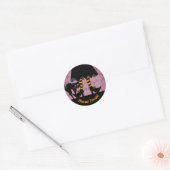 Halloween Heks Benen Zwart Kat Hocus Pocus! Ronde Sticker (Envelop)