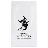 Halloween heks black and white custom traite klein cadeauzakje (Voorkant)