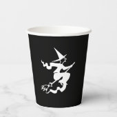 Halloween heks black and white spooky papieren bekers (Achterkant)