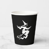 Halloween heks black and white spooky papieren bekers (Voorkant)