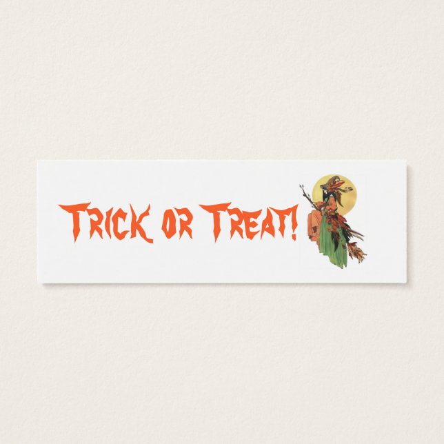 Halloween heks Bladwijzer Mini Visitekaartjes (Achterkant)