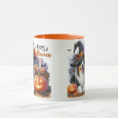 Halloween Heks Border Collie Hond Mok (Midden)