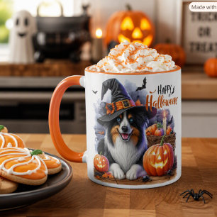 Halloween Heks Border Collie Hond Mok