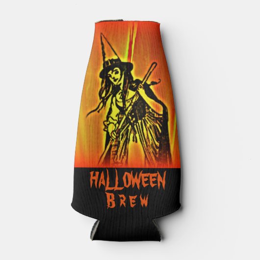 Halloween Heks Brew Fles Flesjeskoeler (Voorkant)