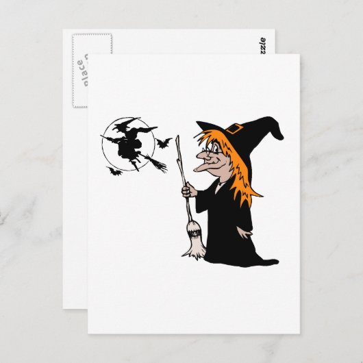 halloween heks briefkaart (Voorkant / Achterkant)