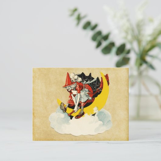 Halloween heks Briefkaart (Staand voorkant)