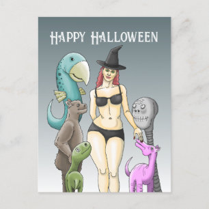  Halloween heks Briefkaart