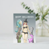 Halloween heks Briefkaart (Staand voorkant)