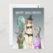 Halloween heks Briefkaart (Voorkant / Achterkant)