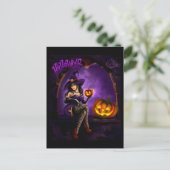 Halloween heks briefkaart (Staand voorkant)